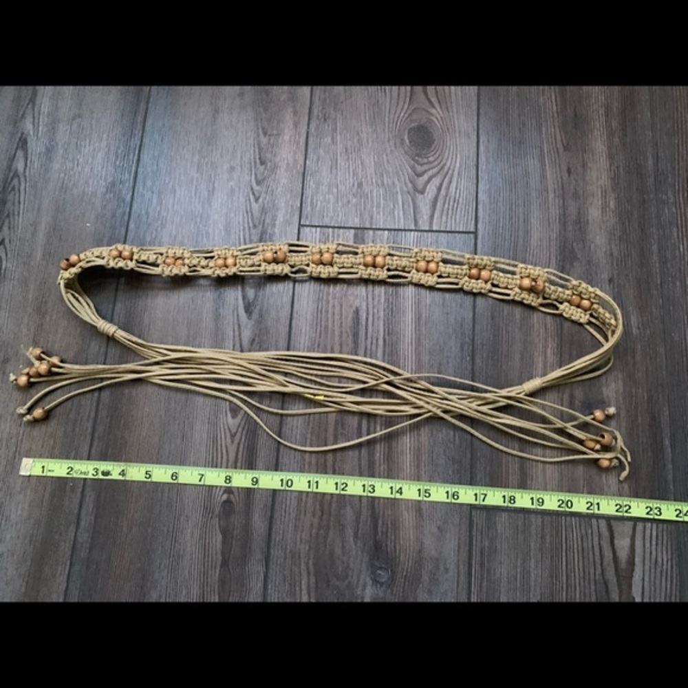 Handcrafted Tan Macramé Belt